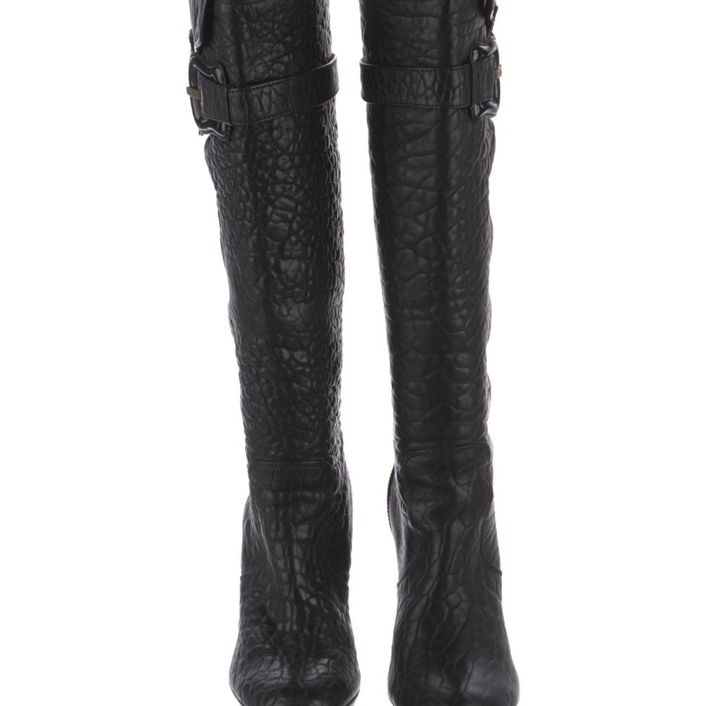 Fendi Black Crocodile Leather Heeled Boots - Picture 5 of 6